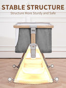 Baby Bassinet Bedside Sleeper - 3 in 1 Bassinets with Waterproof Sheets, Soft Mattress and Breathable Mesh, Adjustable Height Bedside Bassinet for Baby with Wheels, Storage Basket, Gray by TinyTreasures Baby Boutique