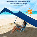 COMMOUDS Beach Tent Sun Shelter - UPF50+ Pop Up Beach Canopy with Sandbags & Sand Shovel & Windproof Poles, Portable Sun Shade for Beach, Camping, Picnics, Backyard by TinyTreasures Baby Boutique