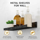 4 Pack Floating Shelves for Wall Storage, Metal Black Hanging Shelves for Living Room/Kitchen/Bedroom/Bathroom Decor, Set of 4 Organizer for Display, Perfume & Book Shelf Wall Mounted by CozyNest Decor