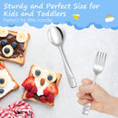 14-Piece Toddler Flatware, Kids Utensils Stainless Steel Cutlery Set, Children Safe Spoons and Forks with Ergonomic Handle, Easy to use and Dishwasher Safe (Crocodile and Bear) by TinyTreasures Baby Boutique