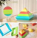 Montessori Toys for Ages 1-3 2-5 Toddlers Kids Baby,Pyramid Stacking Building Toys,3D Preschool Learning Blocks for Kids,STEM Sensory Toy Gifts for 2-4 Year Old Boy Girl,Plastic Storage Bag Set by TinyTreasures Baby Boutique