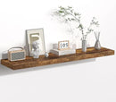 Floating Shelves - 10.23 Inch Deep Wall Shelf for Decor & Storage - Wall Mounted Display Shelving with Invisible Heavy-Duty Metal Bracket - 48" W x 10.23" D x 1.8" H - Set of 1 - Rustic Brown by CozyNest Decor