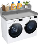 Royxen Laundry Countertop with 2-Tier Shelf Universal Fit, Washer and Dryer Countertop with Storage Space, Shelf Height 11.5 Inches, Solid Wood, Grey by CozyNest Decor