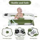 Foldable Baby Bathtub, Lightweight Bathtub for Infants to Toddlers with Soft Cushion & Thermometer, Portable Baby Tub Newborn to Toddler 0-36 Months(Green) by TinyTreasures Baby Boutique