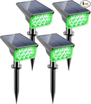 Green Solar Spot Lights Outdoor, St. Patrick's Day Decor Lights with IP65 Waterproof 20 LEDs Solar Landscape Spotlights for Garden Path Yard Holiday Christmas 4 Pack by GreenHaven Gardens