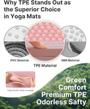 YOTTOY Yoga Mat, 72"x 32"x1/3" Extra Wide Non-Slip Exercise Fitness Yoga Mats,Eco-Friendly TPE Exercise Mats for Women Men Home Workout with Strap Bag by TinyTreasures Baby Boutique