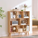 LEYAOYAO Wooden 8 Cube Book Shelf, Natural 3 Tier Bookshelf with Legs, Modern Open Storage Organizer,Boho Bookcase,Display Cabinet Shelf Free Standing Bookshelves for Bedroom,Living Room,Office by CozyNest Decor