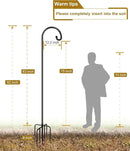 Shepherd Hook 92 Inch Tall Heavy-Duty Metal Garden Hanging Pole Stake for Bird Feeder Pole Plant Baskets, Black (2 Pack) by GreenHaven Gardens