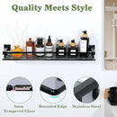 Alise Bathroom Shelf Wall Mounted, Matte Black Large Capacity Glass Shelf for Bathroom, 24 inch by CozyNest Decor