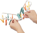 Clothes Drying Racks 2 Pack Grey Colour Small Folding Portable Underwear Hangers with 12 Clips 360° Rotatable Hook for Socks Drying Towels Bras Baby Clothes Gloves Plast by TinyTreasures Baby Boutique