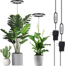 LORDEM Plant Grow Light, Full Spectrum Plant Light for Indoor Plants, Brightness Adjustable LED Growing Lamp with Auto On/Off Timer 4H/8H/12H, Height Adjustable, 2 Packs of Black by GreenHaven Gardens
