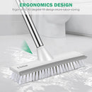 SetSail Floor Scrub Brush with 51-Inch Long Adjustable Handle 2 in 1 Scrape Brush Stiff Bristle Floor Scrubber for Cleaning Shower Bathroom Garage Kitchen Wall Deck Tub Tile,White by GreenHaven Gardens