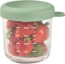 BEABA 8 oz Glass Baby Food Jars with Soft Silicone Air Tight Lids, Glass Storage Containers with Lids, Microwave and Freezer Safe Containers, Sage by TinyTreasures Baby Boutique