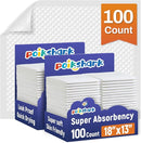 100 Pack Disposable Diaper Changing Pads for Baby Leakproof & Super Absorbency Disposable Underpads Large Toddler Pads Absorbent Fluff Protective Table Pads, Pee Pads for Babies, Kids 18" x 13" by TinyTreasures Baby Boutique