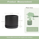 8 Inch Pots for Plants, Ceramic Planter Pot with Drainage Hole & Saucer, Indoor/Outdoor Cylinder Round Planter Pot, Matte Black by GreenHaven Gardens