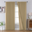 Joydeco 90 Inch Blackout Curtains for Bedroom, Thermal Insulated Black Out Curtains 2 Panels Se, Room Darkening Drapes for Living Room Window Rod Pocket Back Tab (W52 x L90 Inch, Beige) by TinyTreasures Baby Boutique