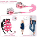CZSYZCZS 4 in 1 Toddler Harness Leash + Baby Anti Lost Wrist Link, Cute Child Safety Harness Tether, Child Walking Harness Wristband Assistant Strap Belt for Baby Girls(Rose Red) by TinyTreasures Baby Boutique