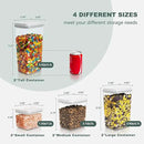 Pop Top Food Storage Containers - 8 Pack BPA-Free Pantry Organizers with Airtight Lids, Food-Grade with Measurement Marks by CozyNest Decor
