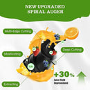 Cold Press Juicer, Juicer Machines with 4.35'' Wide Feed Chute, Stainless Steel Masticating Juicers Easy to Clean, Ergonomic Operational Panel Design, High Juice Yield, Gray Knob by CozyNest Decor