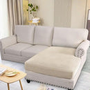 H.VERSAILTEX Super Stretch Individual Chaise Cover Sectional Couch Covers for L Shaped Sofa Both Left/Right Featuring Thick Jacquard Textured Twill Fabric (1 Piece Chaise Cover Large, Natural) by CozyNest Decor