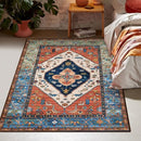 Lahome Boho 3x5 Washable Area Rugs, Small Non-Slip Bedroom Carpet Throw Low-Pile Rugs for Entryway Kitchen, Oriental Distressed Carpet for Bathroom Office Laundry Living Room, Rust by TinyTreasures Baby Boutique