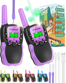 Vvinca Walkie Talkies for Kids, Rechargeable Walkie Talkie 2 Pack Toy Gift for 3-12 Year Old Girl Boy with 22 Channel 2 Way Radio Flashlight 3 Mile Long Range for Adventure Game Camping Outdoor by TinyTreasures Baby Boutique
