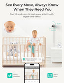 VistaView Lite Smart WiFi Baby Monitor - 4” 720P Split Screen & 1080P Camera App Control, Motion Alerts, HD Night Vision, 3000mAh Battery, 2-Way Talk, Multi-User, Triple Security, 1000ft Range by TinyTreasures Baby Boutique