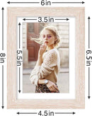 Vittanly 5x7 Picture Frames Set of 9, Shatter Resistant Plexiglass, Display 4x6 Pictures with Mat or 5x7 without Mat, Photo Frames for Wall or Tabletop, Engineered Wood, Rustic Pink by CozyNest Decor