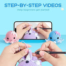 Crochet Kit for Beginners, Make 3 Amigurumi Crochet Animals with Step-by-Step Video Tutorials, Complete Starter Kit for Adults, Kids and Teens, Perfect DIY Craft Gift to Learn Crocheting by TinyTreasures Baby Boutique