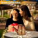 Outdoor Hanging Solar Lantern Waterproof Set Outside Metal Sprinkler Openwork Hummingbird Landscape Lights for Garden Yard Patio Pathway Decor Birthday Gifts for Women Mom Grandma -with Floor Pole by GreenHaven Gardens