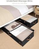 StorageWorks Extra Large Under Bed Storage Containers with Handles and Label Holder, 2 Pack Ultra-thick Fabric Underbed Bins, Closet Organizer for Clothes, Blankets, Sweater by CozyNest Decor