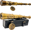 Rare Brass Telescope Spyglass - East India Company 1818 Tracker Vintage Pirate Spyglass Scope Antique Large Handstitched Leather Gift Box (BT-EIC17) by TinyTreasures Baby Boutique
