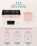 SONGMICS MAZIE Collection - Storage Ottoman Bench, Foldable Foot Rest, 15 x 43 x 15 Inches, End of Bed Bench, Storage Chest, Load 660 lb, Living Room, Bedroom, Entryway, Jelly Pink ULSF604R01 by CozyNest Decor