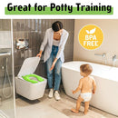 Portable Potty Seat for Toddler Travel - Foldable Non-Slip Potty Training Toilet Seat Cover for Boys Girls, Baby Kids with Drawstring Bag (Green Frog) by TinyTreasures Baby Boutique