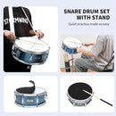 Snare Drum Set, 14" x 5.5" Marching Snare Drum with Stand & Storage Padded Bag + Silent Mute Pad + Drums Sticks + Drumstick Holder + Drums Key + Damper Gels for Adults Kids Beginners (Blue) by TinyTreasures Baby Boutique