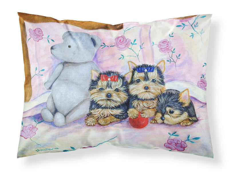 Yorkie Puppies three in a row Moisture wicking Fabric standard pillowcase