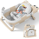 TPN Collapsible Baby Bathtub, Baby Bath Tub with Soft Cushion & Real-Time Thermometer, Baby Bathtub Infant to Toddler Tub (0-36 Months), Portable Newborn Travel Bath tub by TinyTreasures Baby Boutique
