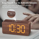 uscce Wooden Digital Alarm Clocks for Bedrooms: Dimmable Dual Alarm Clock with Large Numbers for Bedside Desk - Loud Alarm for Heavy Sleepers with Volume Control - Wood Decor & Gifts by CozyNest Decor
