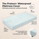 Waterproof Crib Mattress Protector Cover Fitted - 2-Pack Quiet Baby Crib Mattress Pad Sheets, 52" x 28" Soft Quilted Cotton Baby Sheet, Machine Washable, Easy Fit, Durable (Frost/Mavy) by TinyTreasures Baby Boutique