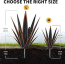 Large Tequila Rustic Sculpture, Rustic Metal Agave Plants for Outdoor Patio Yard, Home Decor Hand Painted Metal Agave Garden Yard Statue, Outdoor Lawn Ornaments Yard Stakes (Black - M) by GreenHaven Gardens