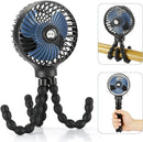 snawowo Mini Handheld Personal Portable Fan, Baby Stroller Fan, Car Seat Fan, USB or Battery Powered, with Flexible Tripod Clip on Student Bed Desk Bike Crib Treadmill Camping Traveling(Black) by TinyTreasures Baby Boutique
