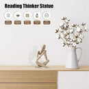 Bookshelf Decor Reading Statue - Abstract Art Thinker Sculpture Bookend for Shelves Aesthetic, Modern Home Decoration Figurine for Living Room Office Shelf Desk Coffee Table Decor(Beige Right) by CozyNest Decor