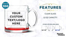Custom Libbey Clear Glass Coffee Mugs 13 oz. Set of 100, Personalized Bulk Pack - Perfect for Coffee, Tea, Espresso, Hot Cocoa, Other Beverages - Red Bottom by TinyTreasures Baby Boutique