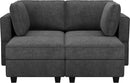 Bellfin Modular Sectional Sleeper Sofa Convertible Sofas with Storage Ottomans Small Sectional Couches for Living Room. Black Couch by CozyNest Decor