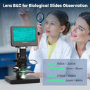 JL246PS 3 Lens 7'' HDMI Digital Microscope 4000X, Biological Microscope for Adults Kids with Prepared Slides, UHD 2160P Video, Full Coin Microscope for Error Coins, Windows Compatible, 32GB by TinyTreasures Baby Boutique