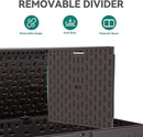 YITAHOME 200 Gallon Extra Large Deck Box, Double-Wall Resin Outdoor Storage Box with Flexible Divider for Patio Cushions Pool Supplies Garden Tools, 990 lbs Load Capacity, Lockable (Brown) by CozyNest Decor