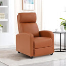 BestMassage | Recliner Chair | No Massage Function | Pu Tan | with Lumbar Support, Adjustable Push Back, Wide Armrests, Footrest & Padded Seat | Easy Assembly | for Living Room, Home Theatre by CozyNest Decor