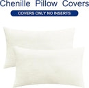 CaliTime Throw Pillow Covers Decorative 16 X 26 Inches Pack of 2 Cozy Chenille Cushion Cases for Couch Sofa Bed Living Room Home Cream by CozyNest Decor