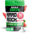 Rockin' Green Hard Rock Laundry Detergent for Hard Water (90 Loads), Plant based, Natural Laundry Detergent Powder, Biodegradable Odor Fighter, Safe for Sensitive Skin, 45 oz (Smashing Watermelons) by TinyTreasures Baby Boutique