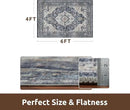 AMOAMI-4X6 Area Rugs for Living Room -Soft Vintage Bedroom Rugs-Non Slip Washable Rug-Throw for Living Room Bedroom Bedside Dining Room Office Blue by CozyNest Decor
